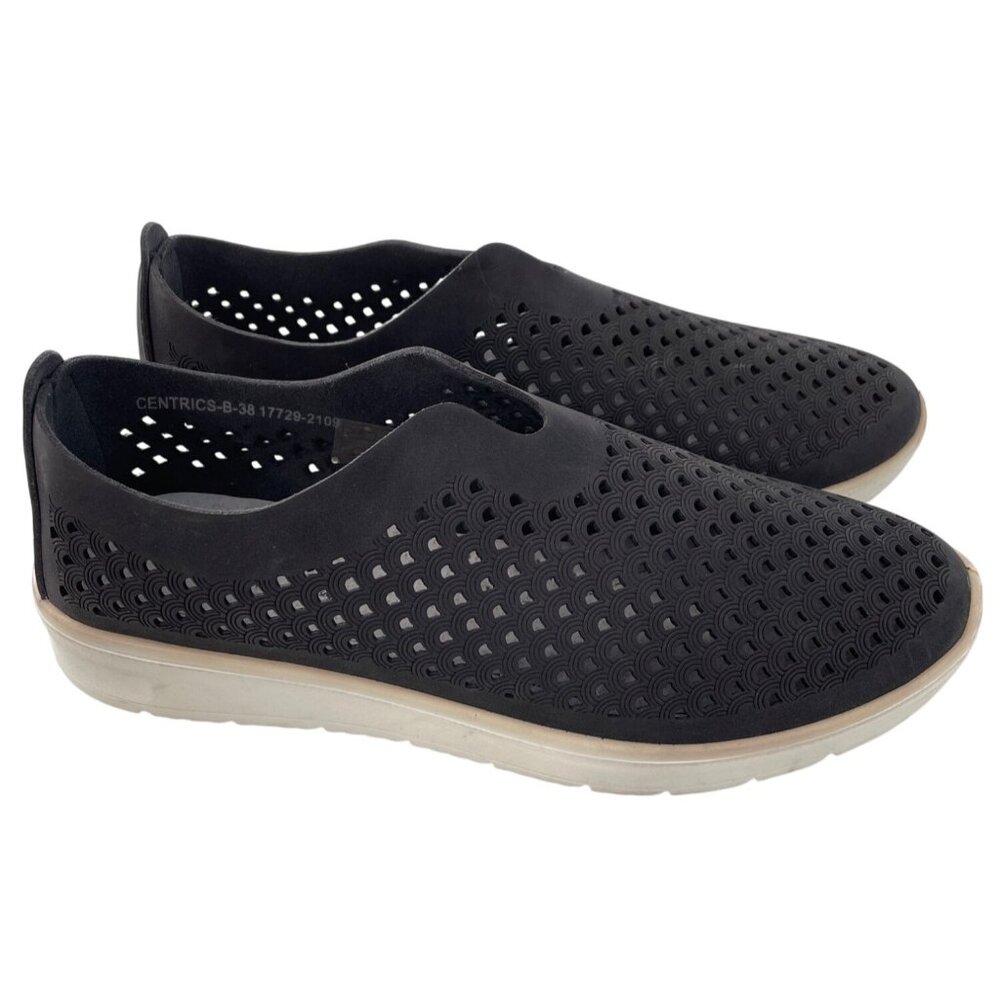 Flexus by Spring Step Centrics Slip On Sneaker Size 38 Perforated Black Comfort
